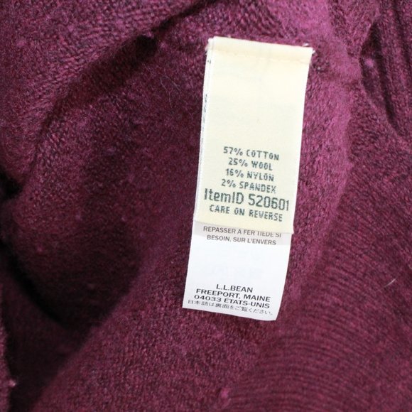 LL Bean The Essential Maroon Turtleneck Wool Blend High Low Sweater M - Picture 6 of 7